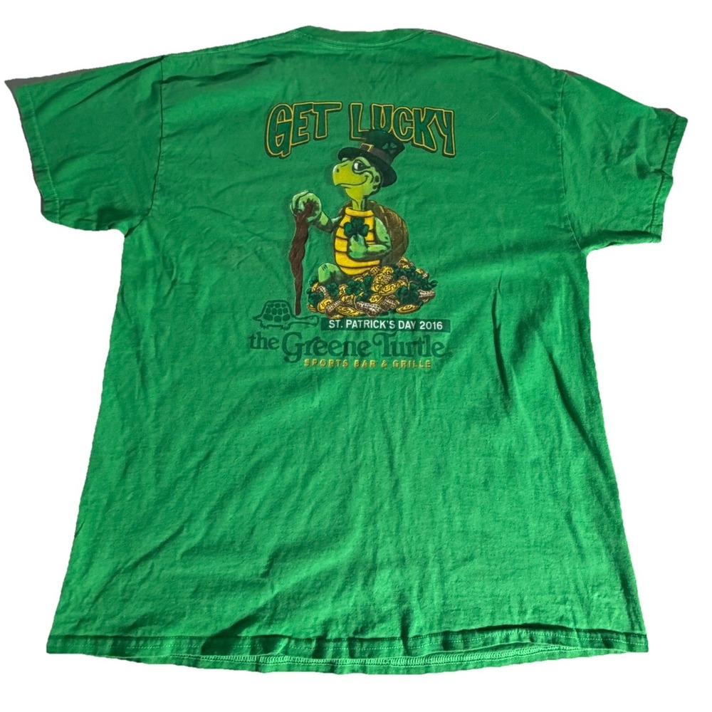 The Greene Turtle Shirt Mens XL Green St Patricks Day 2016 Get Lucky Tee